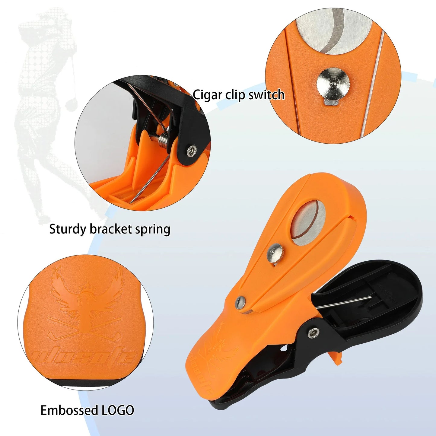 Golf Course Cigar Holder Set - Double Portable Plastic Cigar Holders - Premium Golf Accessories