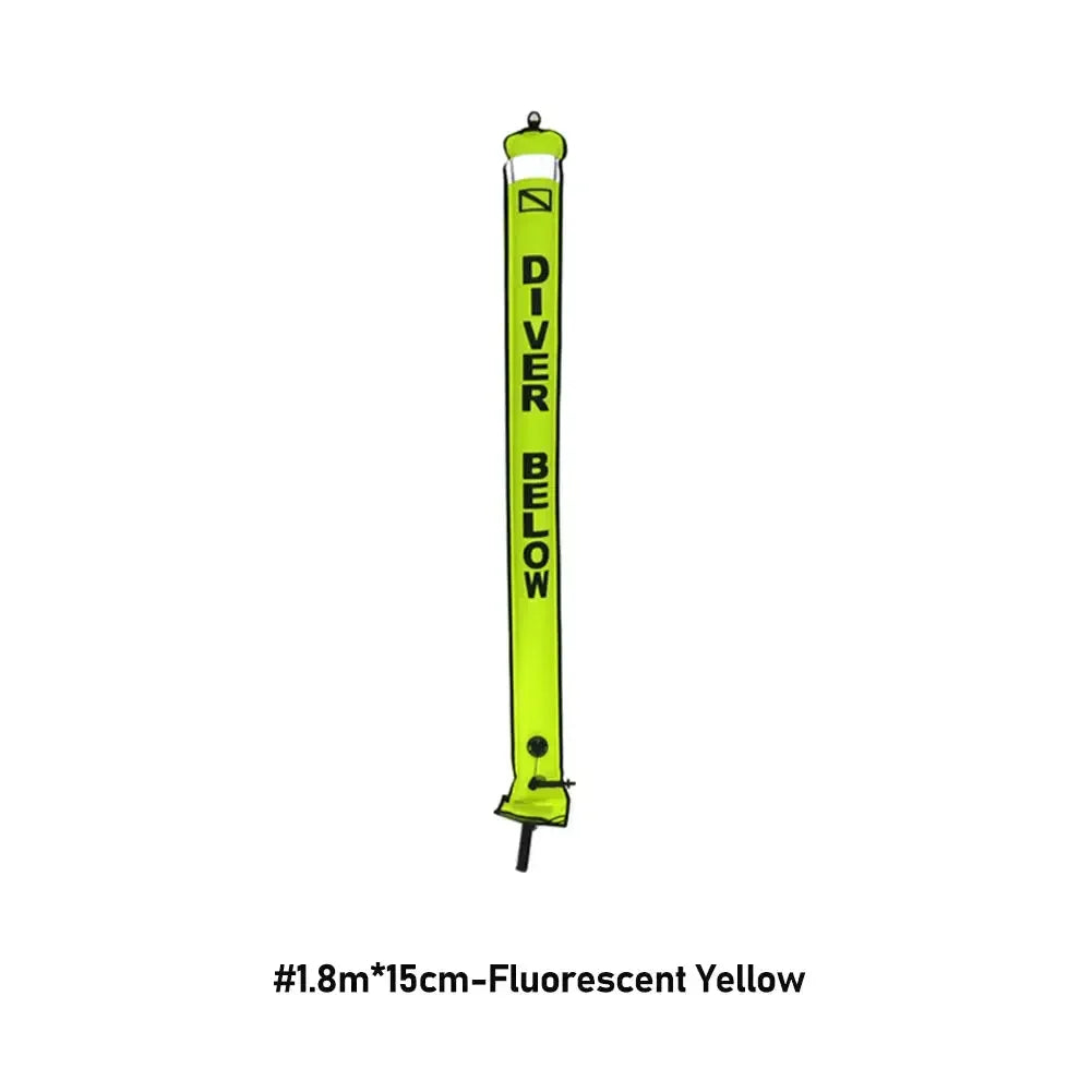 Professional Scuba Diving Safety Signal Tube - High Quality Inflatable Surface Marker Buoy (SMB) - 1.2M/1.5M/1.8M Diver Below Safety Sausage