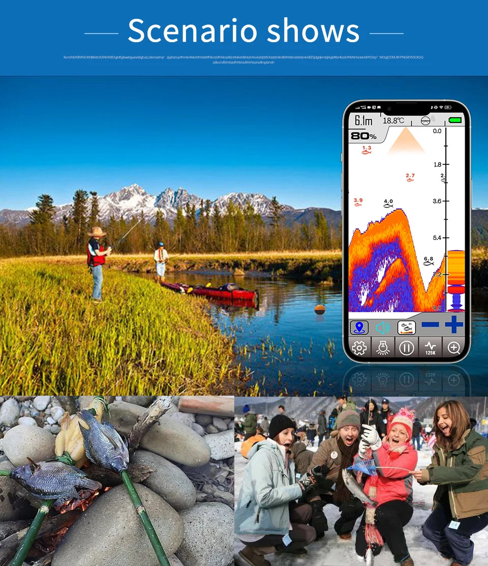 WiFi Fish Finder 100M - Wireless Sonar Echo Finder for Lake & Sea Fishing (iOS & Android)