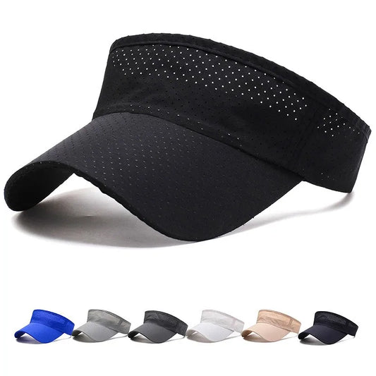 Adjustable UV Protection Visor Cap - Breathable Summer Sun Hat for Men & Women | Solid Color Sports Tennis Running Sunscreen Hat with Empty Top Design