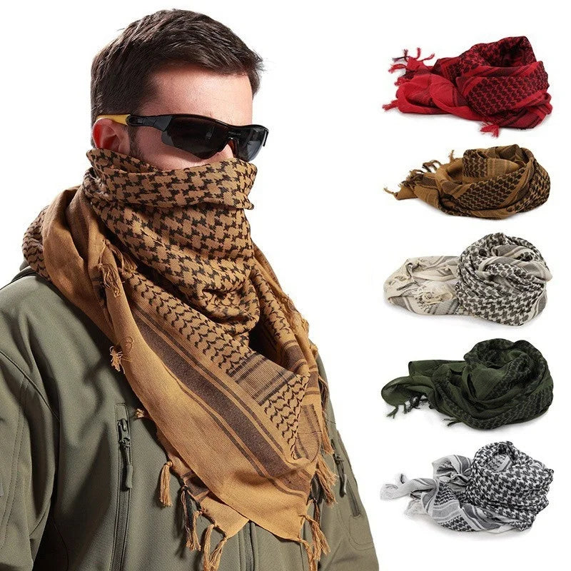 Unisex Tactical Military Plaid Scarf - Lightweight Army Style Arab Scarf for Warmth