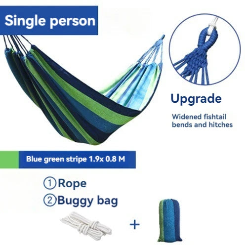 Canvas Outdoor Hammock - Heavy Duty Camping Swing with Tree Ropes - 200kg Weight Capacity - Ideal for Garden, Patio & Backyard