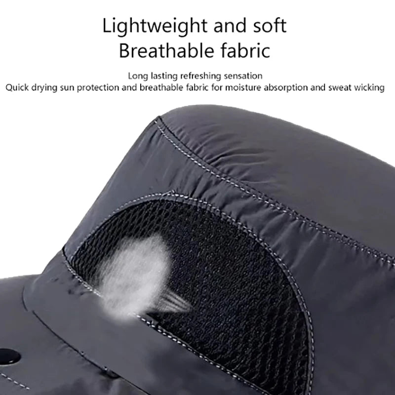 UV Protection Outdoor Sun Hat - Unisex Fishing & Hiking Cap with Neck Flap & Visor for Summer Adventures