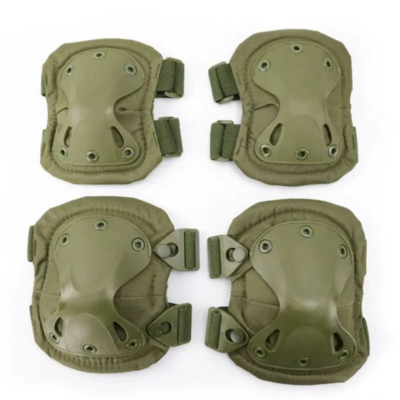 4-Piece Tactical Protective Gear Set - Knee & Elbow Pads for Outdoor Sports, Cycling, Mountaineering & Hiking