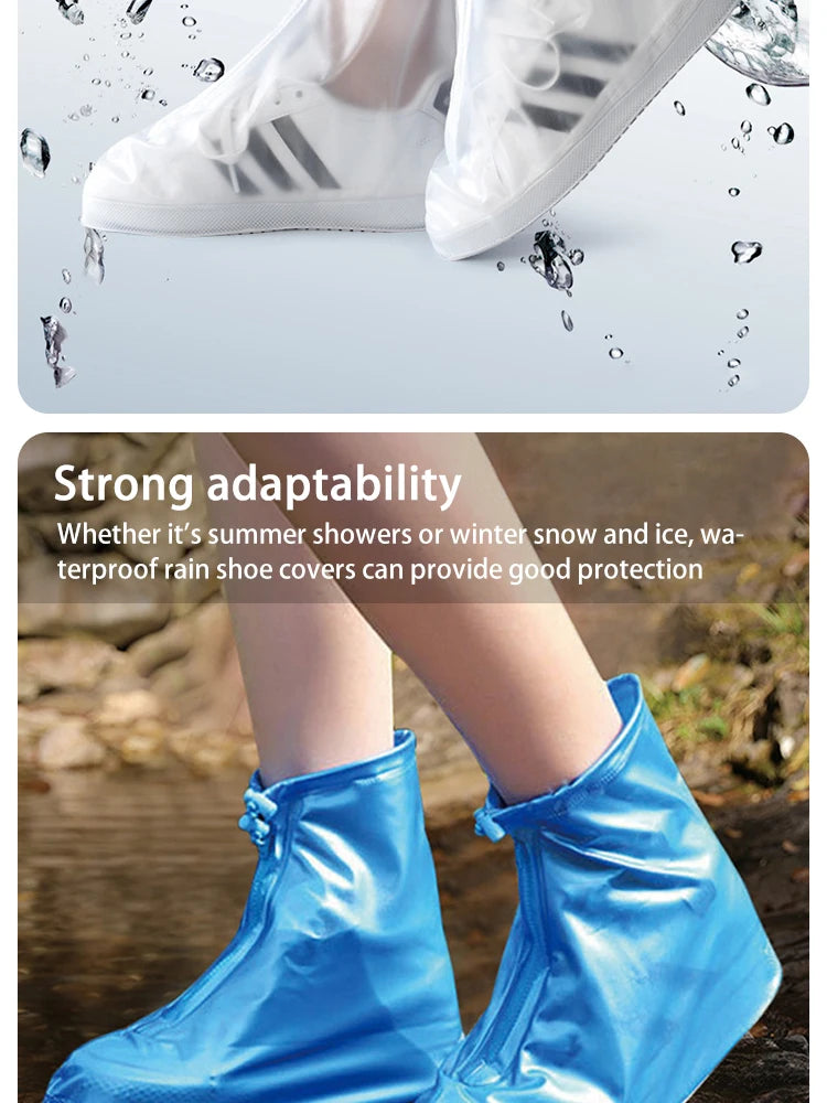 Waterproof Shoe Covers - Non-Slip Reusable Rain & Snow Boot Protectors with PVC Silicone Sole for Women & Men (1 Pair)