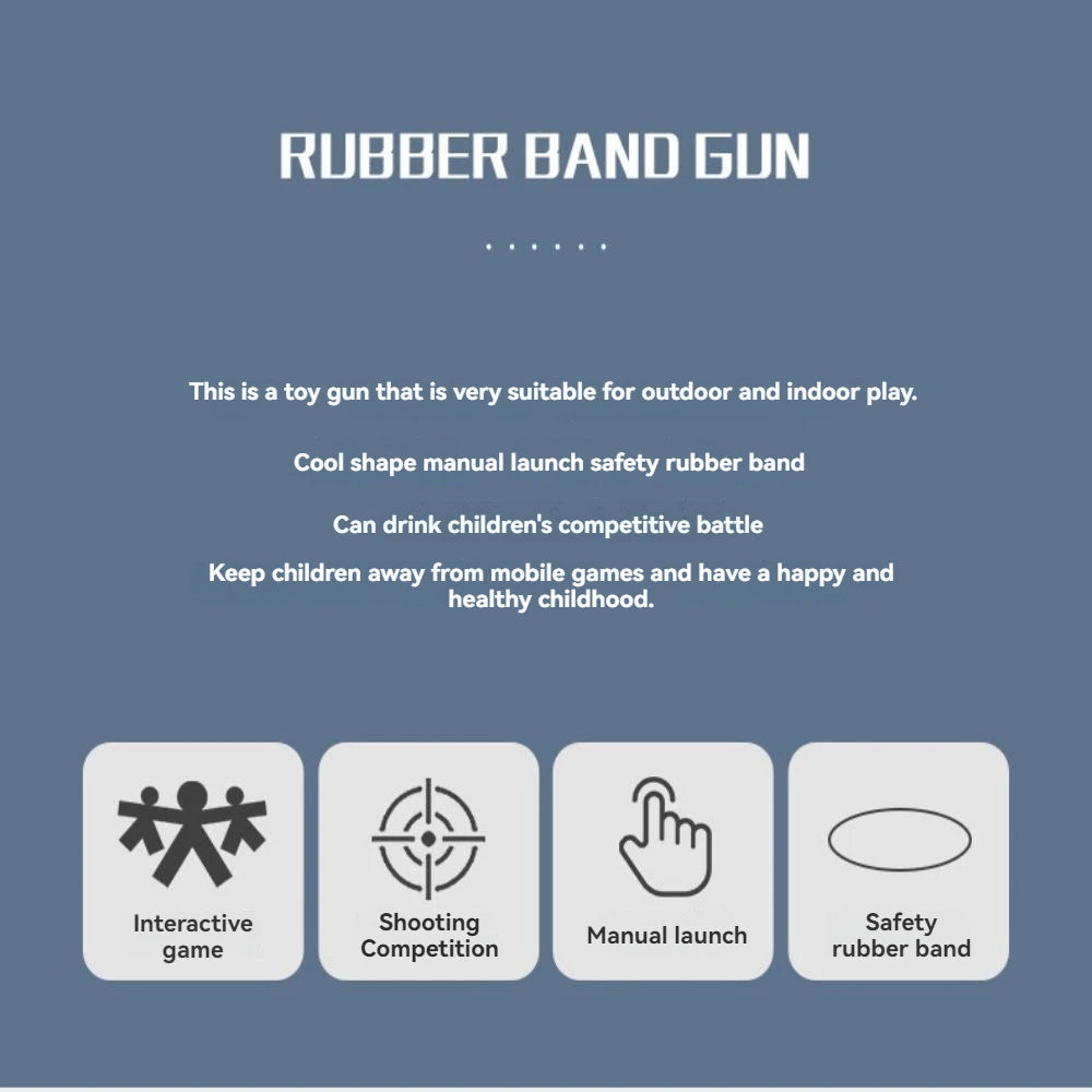 Foldable Rubber Band Shooting Toy Gun - Kids Competitive Play Gift