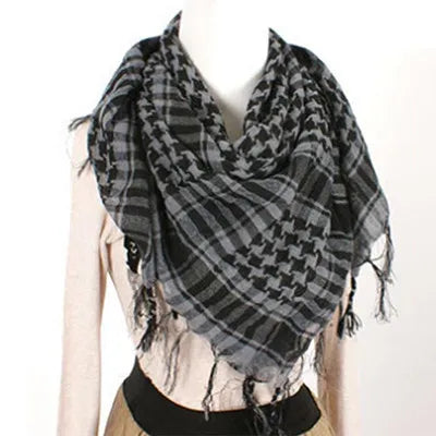 Unisex Tactical Military Plaid Scarf - Lightweight Army Style Arab Scarf for Warmth