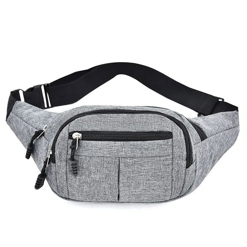 Men's Waterproof Canvas Crossbody Bag - Korean Style Outdoor Sports Waist Pack with Multiple Carry Options