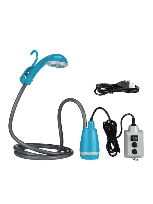Rechargeable Portable Camping Shower Pump - Outdoor Shower Head for Hiking, Traveling & Camping Equipment