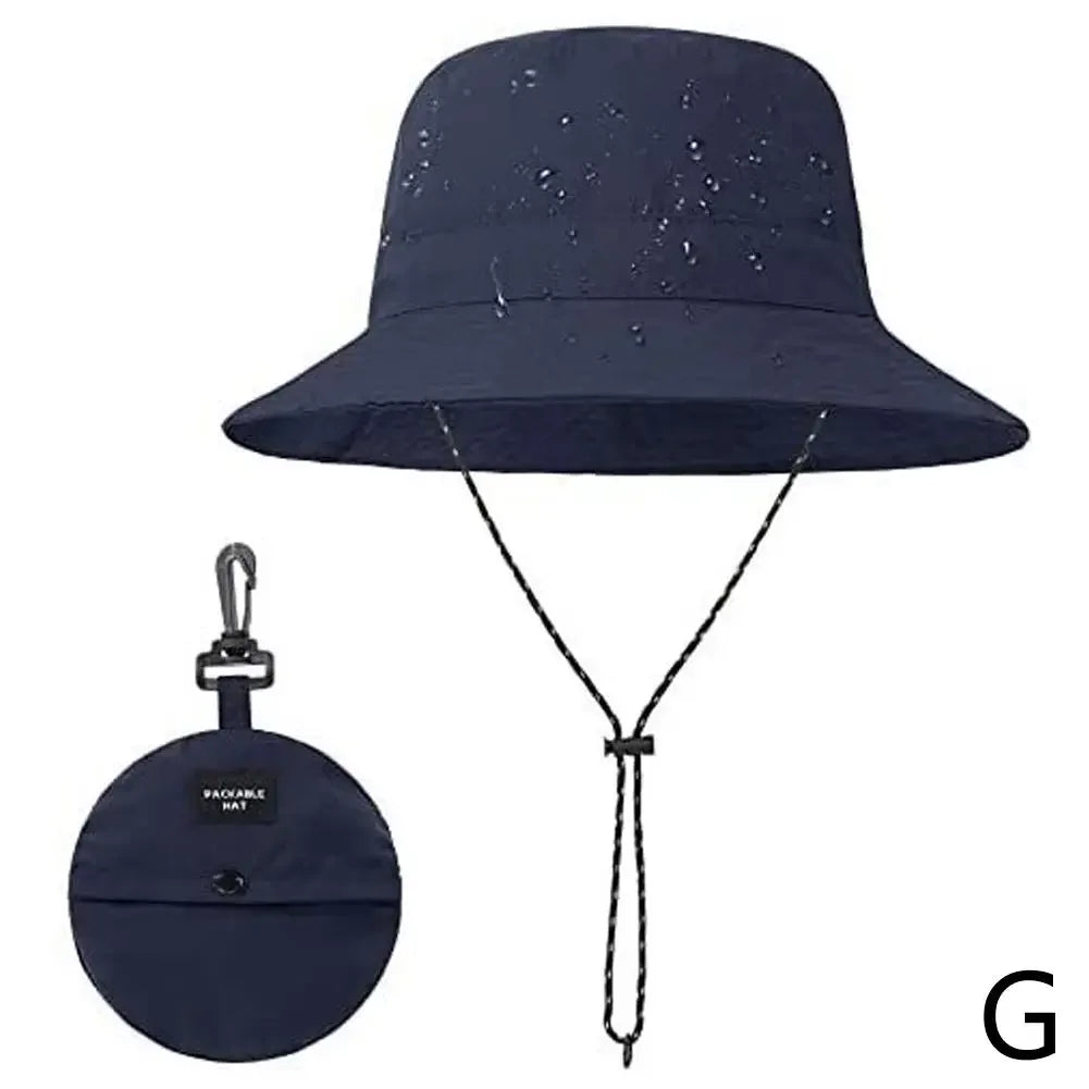Unisex Waterproof Panama Bucket Hat - Anti-UV Sun Protection for Outdoor Camping, Hiking & Mountaineering