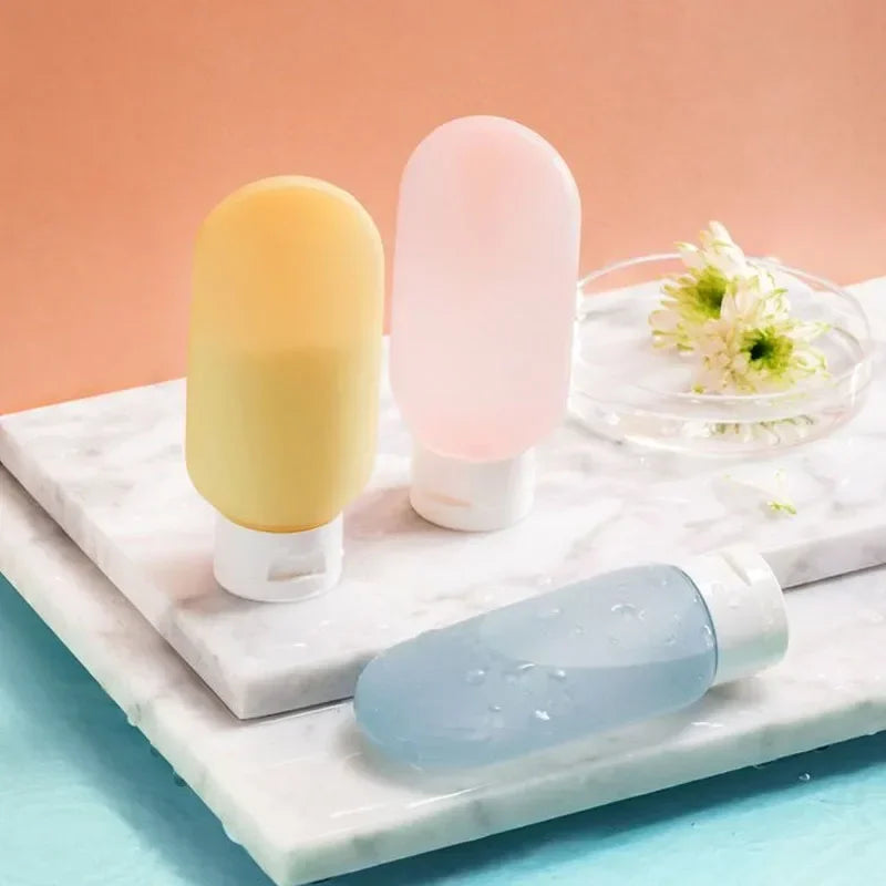 Travel Squeeze Bottles Set - 4 Pack 60ml Refillable Soft Lotion Containers for Shampoo & Toiletries