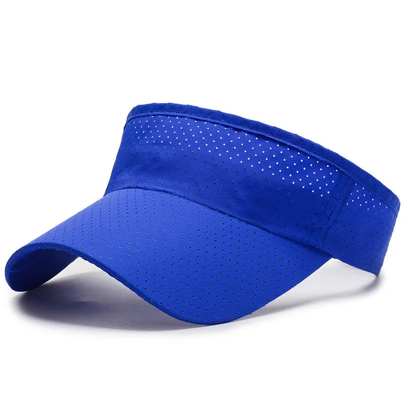 Adjustable UV Protection Visor Cap - Breathable Summer Sun Hat for Men & Women | Solid Color Sports Tennis Running Sunscreen Hat with Empty Top Design