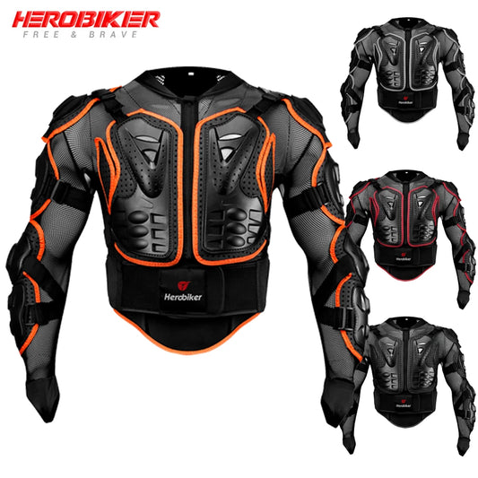 Men's Full Body Armor Motorcycle Jacket - Motocross Enduro Racing Protection Equipment (S-4XL)