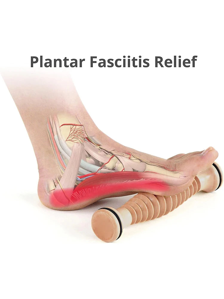 Wooden Foot Roller Massager - Body Back Massager for Plantar Fasciitis Relief, Stress Relief & Relaxation