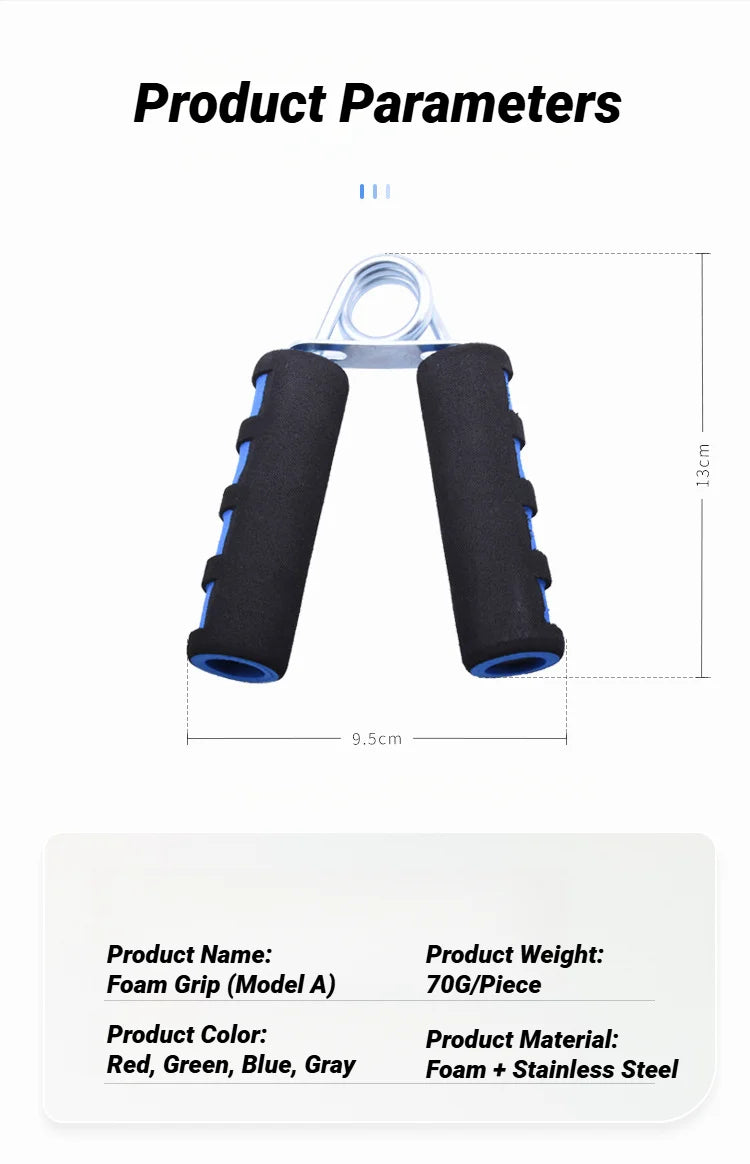 Type A Sponge Grip Spring Hand Finger Strength Trainer Power Exerciser Forearm Strengthener Carpal Expander Sport Muscle Wrist