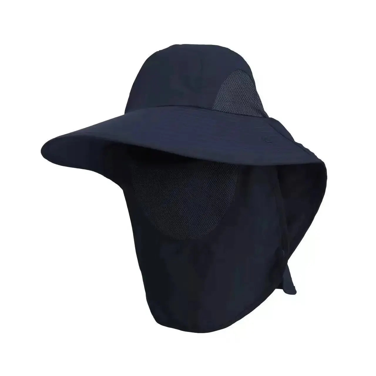 Unisex Wide Brim Safari Hat with Cooling Neck Flap - Sun Protection Baseball Cap for Outdoor Hiking and Fishing