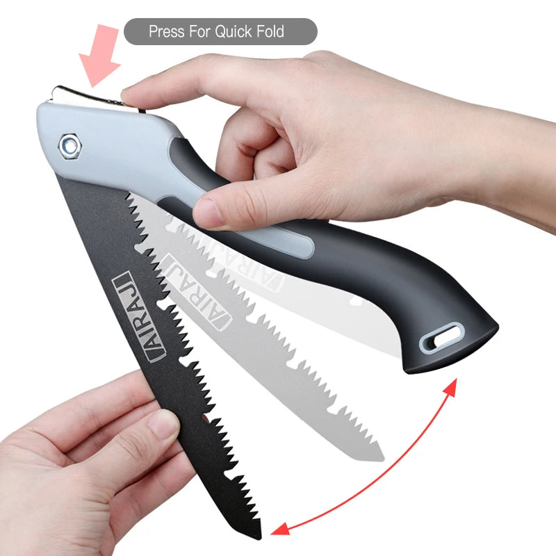 AIRAJ Professional Folding Saw - Multi-Function Woodworking Hacksaw for Camping, Gardening & Tree Cutting
