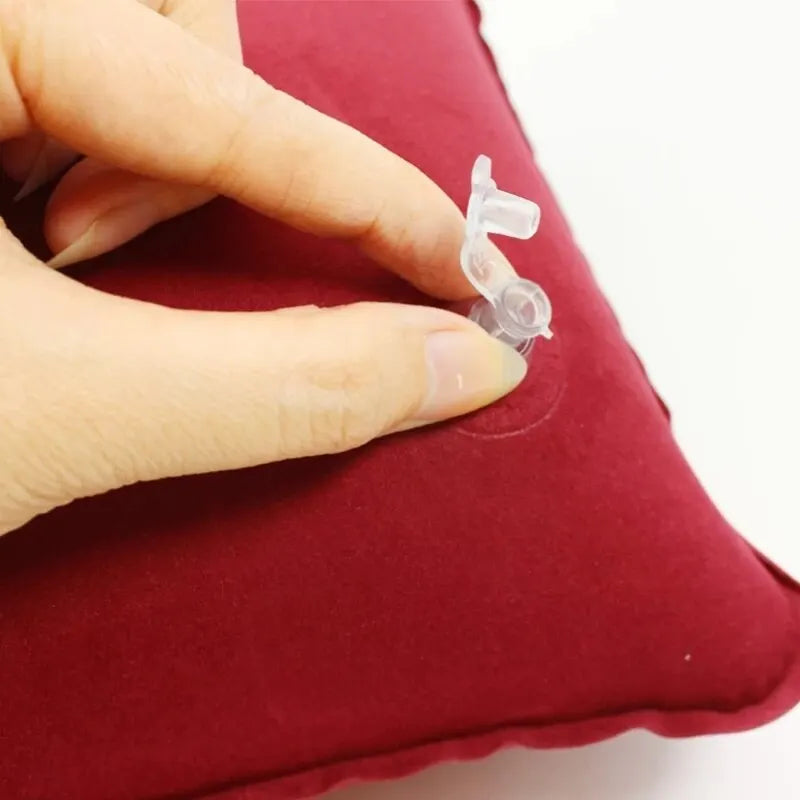 Portable Fold Inflatable Air Pillow - Outdoor Travel Sleeping Camping PVC Neck Stretcher Backrest Plane Comfortable Pillow