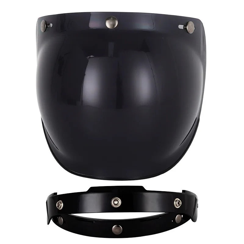 Retro Motorcycle Helmet Bubble Visor - Anti-Fog UV Protection HD Lens for Open Face Half Helmets