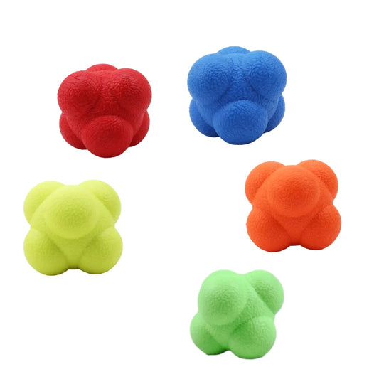2 Pcs 7cm Fitness Hexagonal Reaction Ball Silicone Agility Coordination Reflex Exercise Reaction Training Sports Fitness Balls