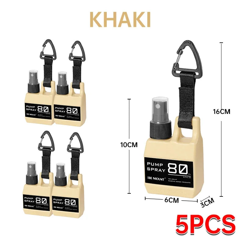 Portable 80ml Spray Bottle - Outdoor Cosmetic Container for Alcohol & Perfume with Backpack Hook - Camping Hiking Gadget