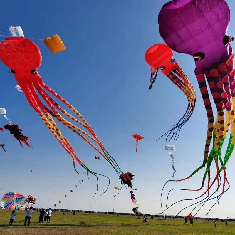 Octopus Design Flying Toys for Children & Adults - Professional Quality, Random Colors, Kitesurf Capability