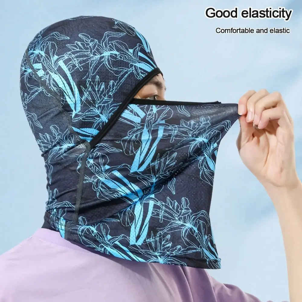 Ice Silk Cycling Balaclava - Full Face Sun Protection Cap for Bike & Motorcycle | Anti-UV Sports Headwear for Men