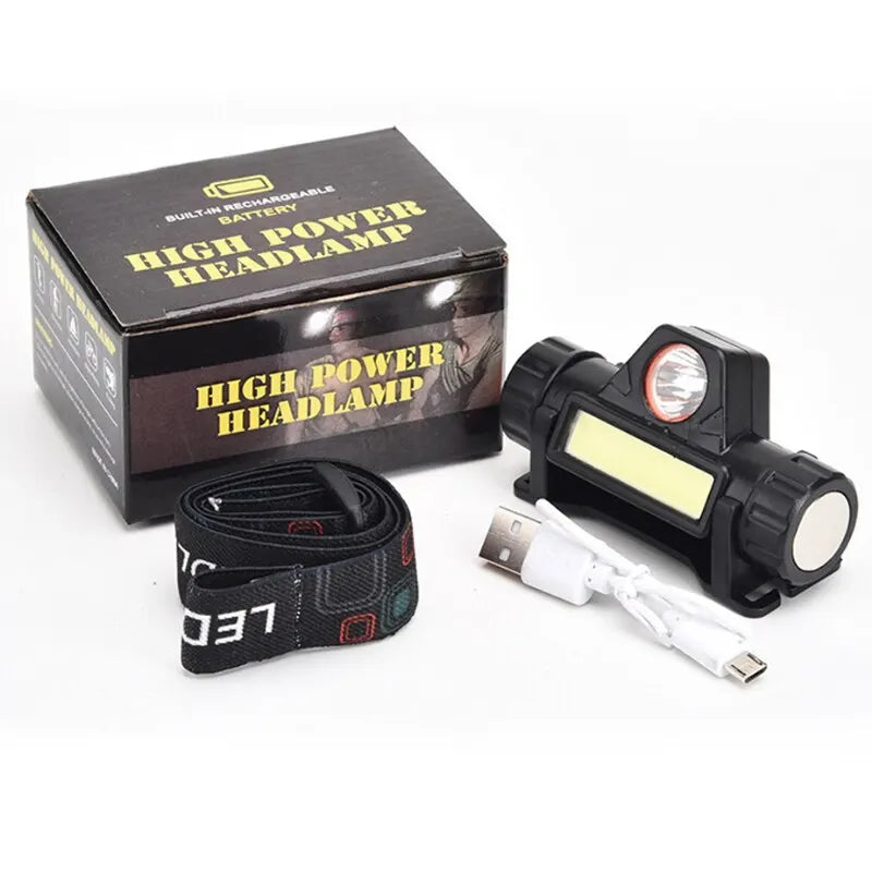 Rechargeable COB LED USB Headlamp - Professional Series