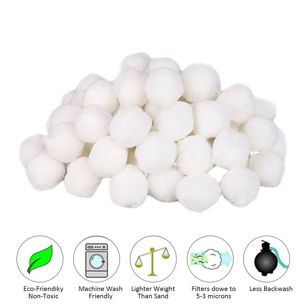 Multi-Weight Pool Filter Cleaning Spheres - 200g/300g/500g/700g Water Purification Fiber Balls for Swimming Pools, Aquariums & Sewage Treatment Systems