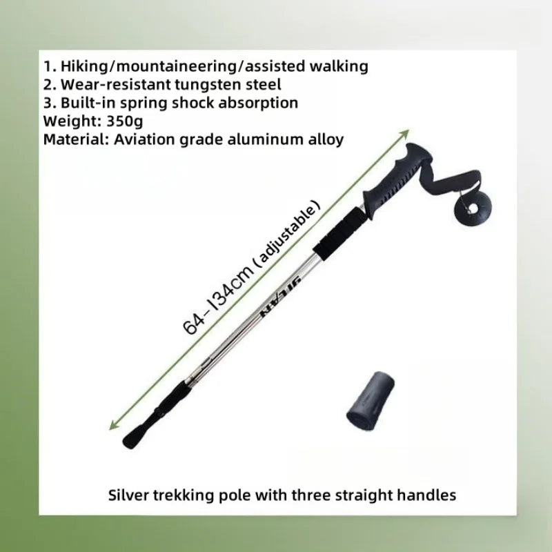 Adjustable Trekking Poles - Lightweight Collapsible Anti-Shock Hiking Sticks for Men and Women