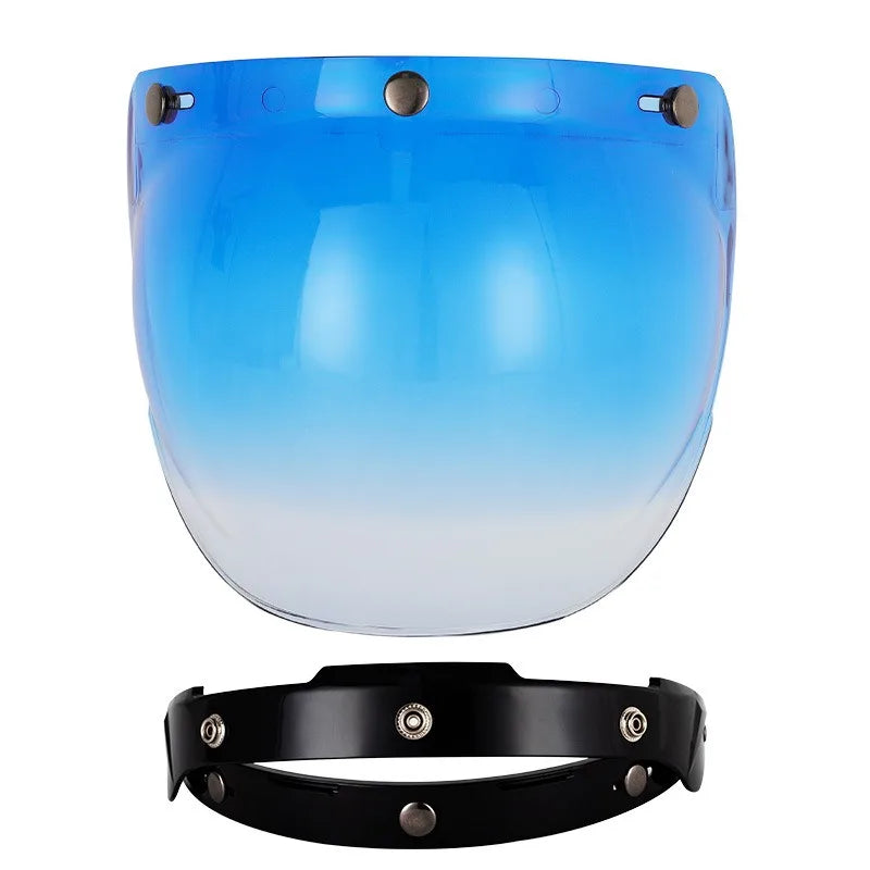 Retro Motorcycle Helmet Bubble Visor - Anti-Fog UV Protection HD Lens for Open Face Half Helmets