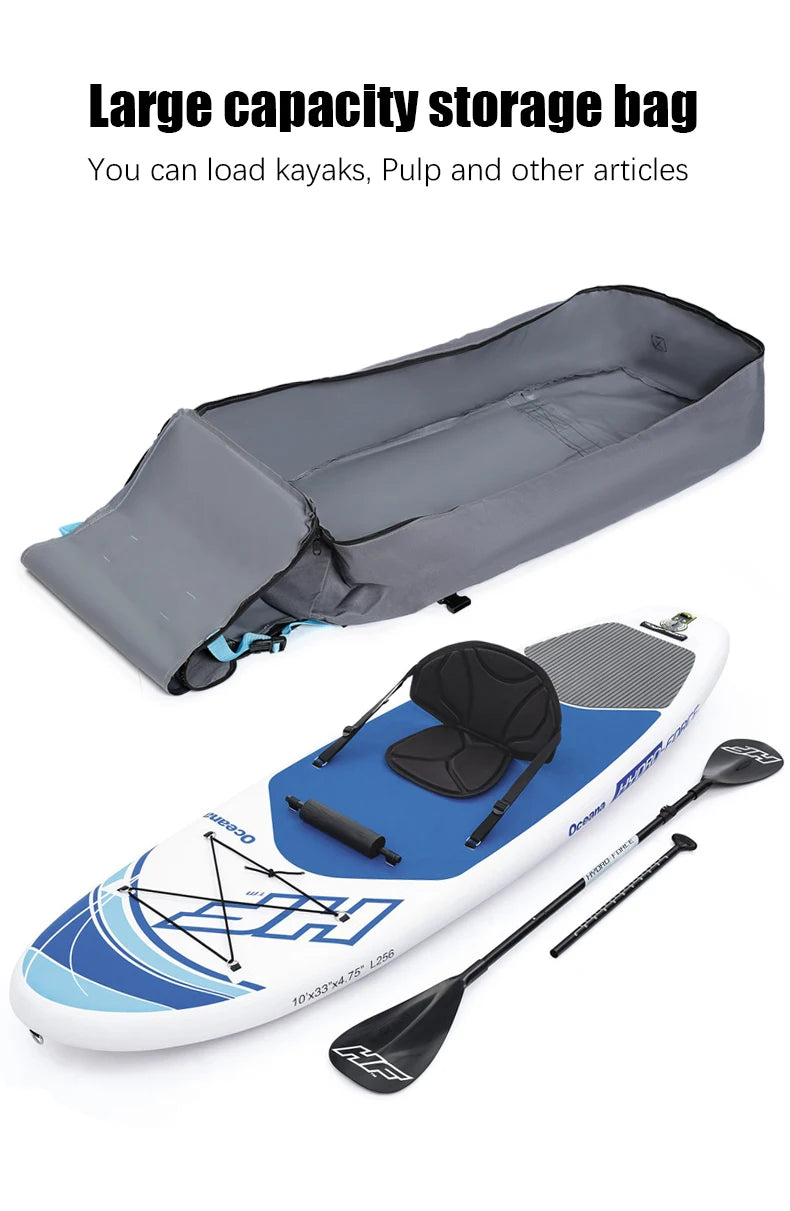 Multi-Purpose Outdoor Adventure Kit - Large Capacity Mountaineering Backpack with Shoulder Strap, Tent Accessories, Cosmetics Organizer, Inflatable Surfboard, SUP Paddle Board Bag