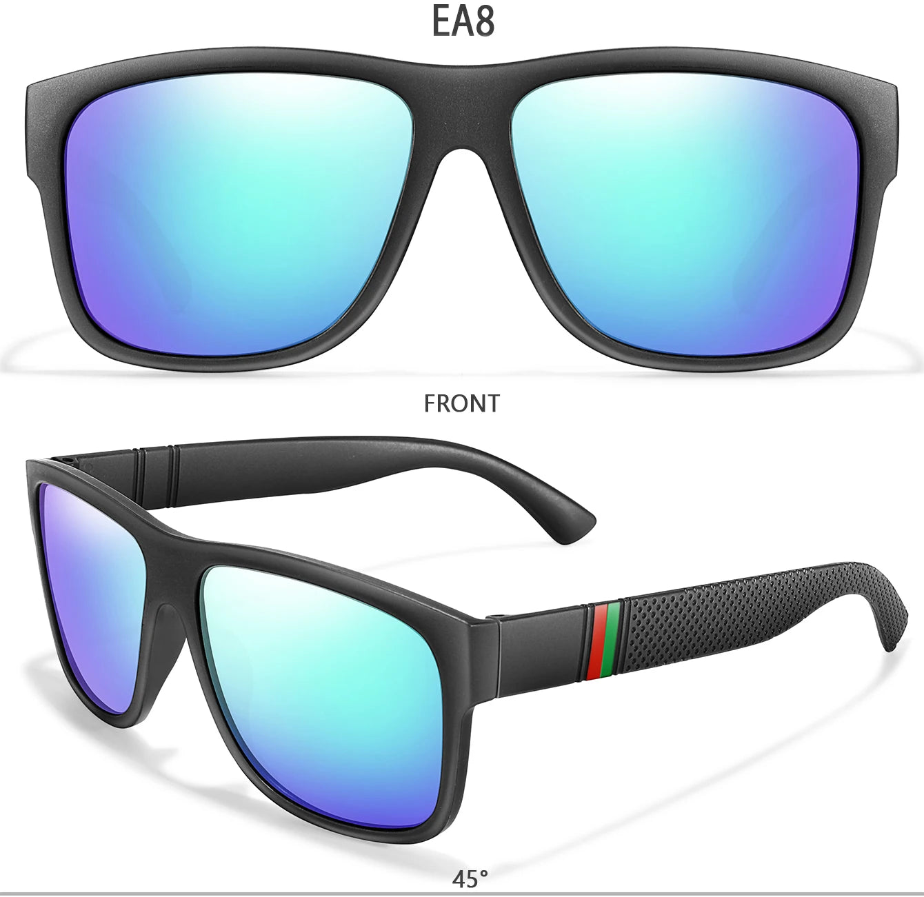 Men's Vintage Large Frame Square Polarized Sunglasses - UV400 Protection for Fishing, Driving, Cycling & Running