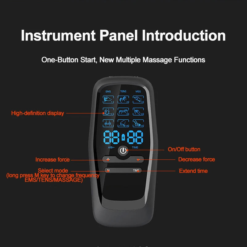 Digital EMS TENS Unit - Electric Muscle Stimulator for Physiotherapy, Acupuncture & Body Massage Therapy with Slimming Functions
