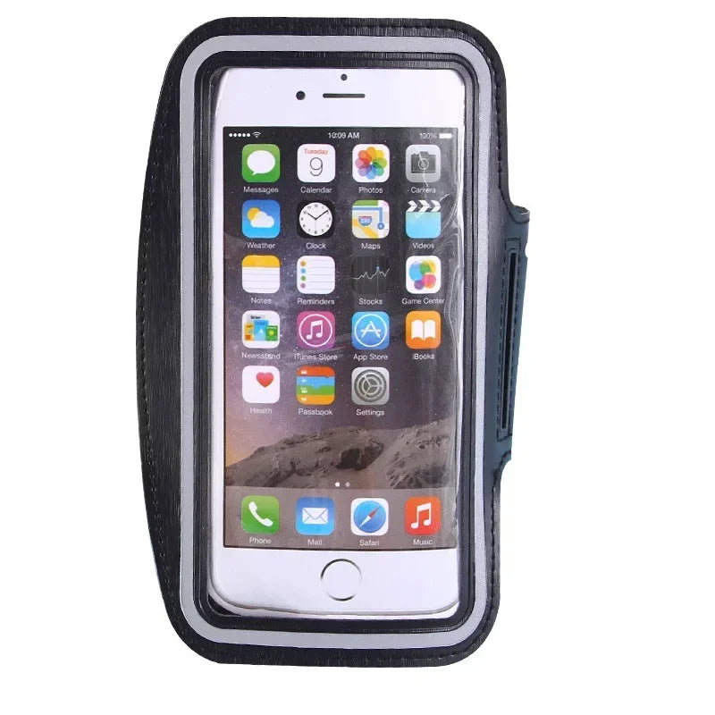 5.5 Inch Sports Phone Armband - Universal Smartphone Holder for Running and Gym (Compatible with Samsung and iPhone)