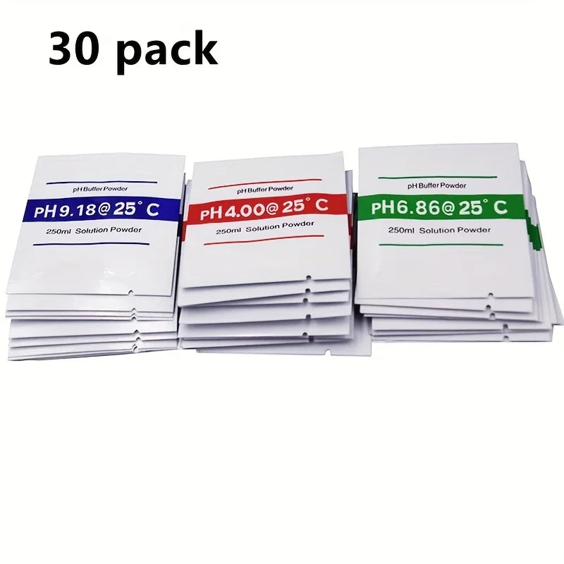 pH Meter Calibration Buffer Powder Set - 3/15 Pieces - 4.01, 6.86, 9.18 pH Calibration Points - Measurement Solution for pH Test Meters