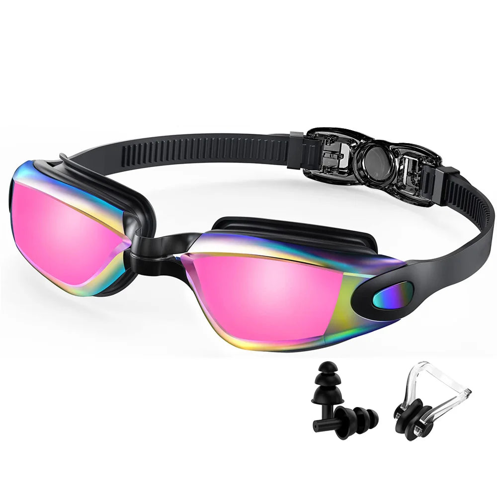 Professional Waterproof Swim Eyewear - Anti-fog 100% UV Protection - No Leaking - For Adult Men Women Youth