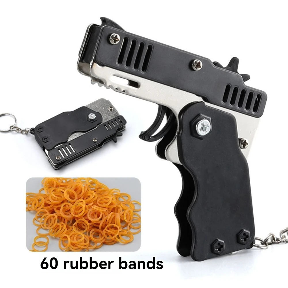 Foldable Rubber Band Shooting Toy Gun - Kids Competitive Play Gift
