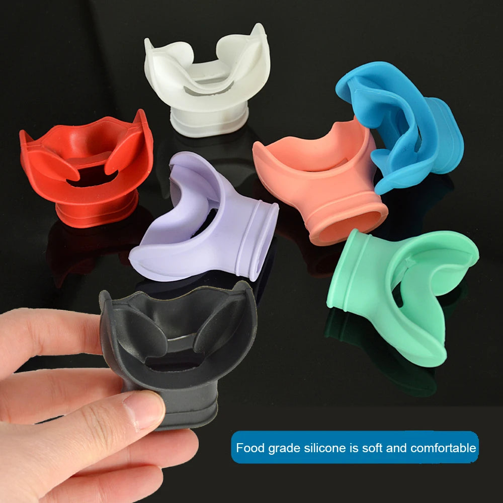 Premium Silicone Scuba Diving Mouthpiece - Comfortable Regulator Cover with Octopus Holder Retainers
