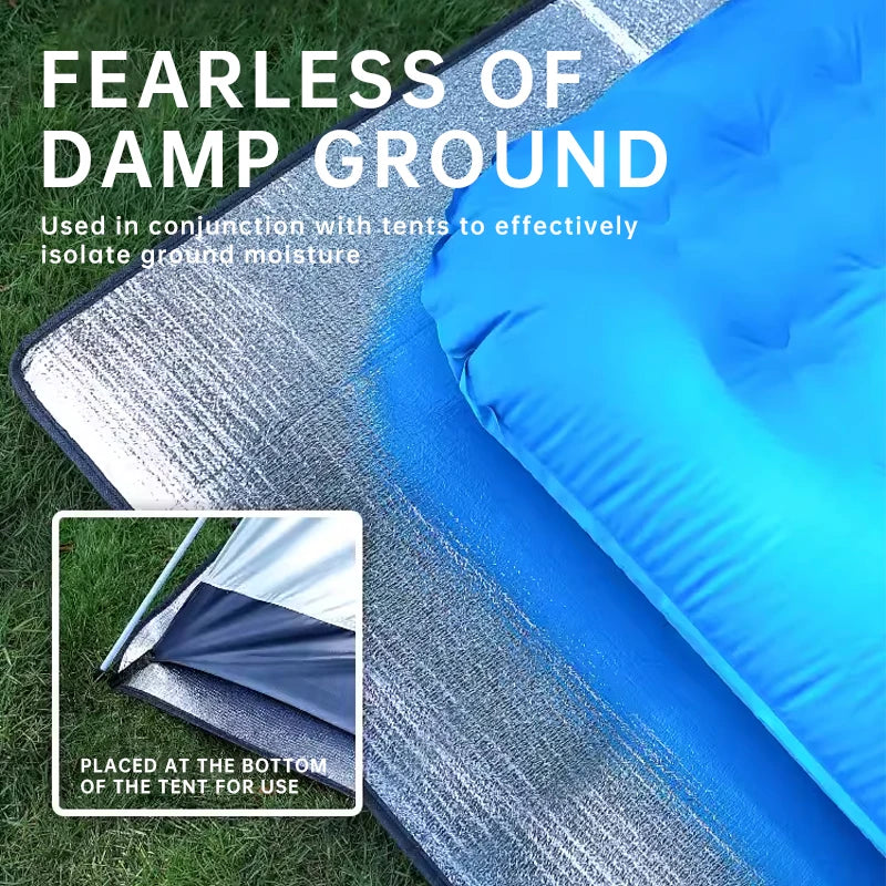 Waterproof Camping Mat - Double-Sided Aluminum Film Beach Blanket for Outdoor Picnic, Tent Floor & Portable Moisture-Proof Pad