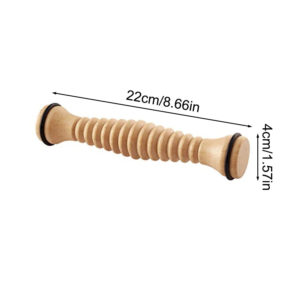 Wooden Foot Roller Massager - Body Back Massager for Plantar Fasciitis Relief, Stress Relief & Relaxation
