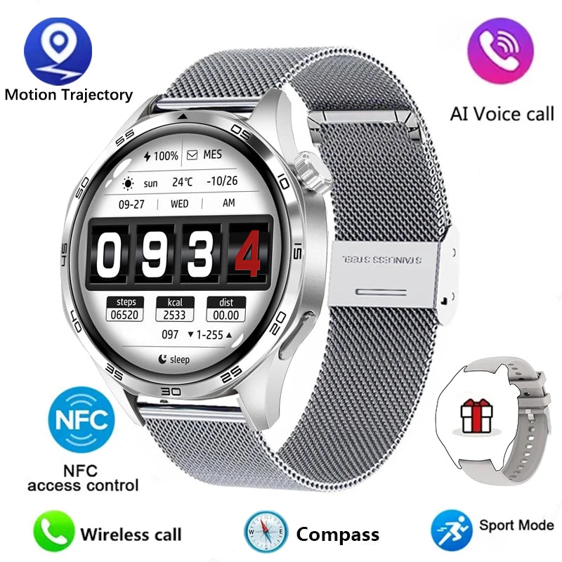 GT5 Pro Smart Watch - Men's 2024 AMOLED HD Smartwatch with Bluetooth Calling, GPS, NFC, Heart Rate Monitor & Compass