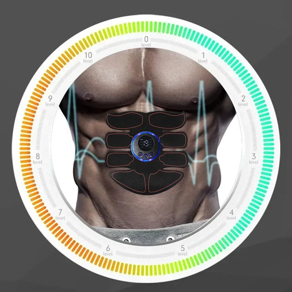 8 Modes EMS Wireless Muscle Stimulator - Professional Fitness Trainer for ABS Abdominal Electric Weight Loss Body Slimming - USB Charging