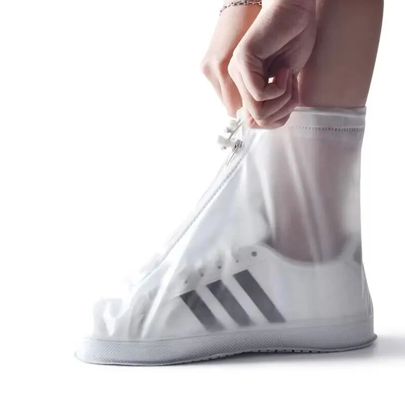 Waterproof Shoe Covers - Non-Slip Reusable Rain & Snow Boot Protectors with PVC Silicone Sole for Women & Men (1 Pair)