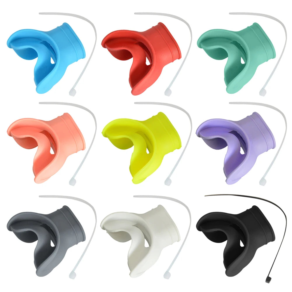 Premium Silicone Scuba Diving Mouthpiece - Comfortable Regulator Cover with Octopus Holder Retainers