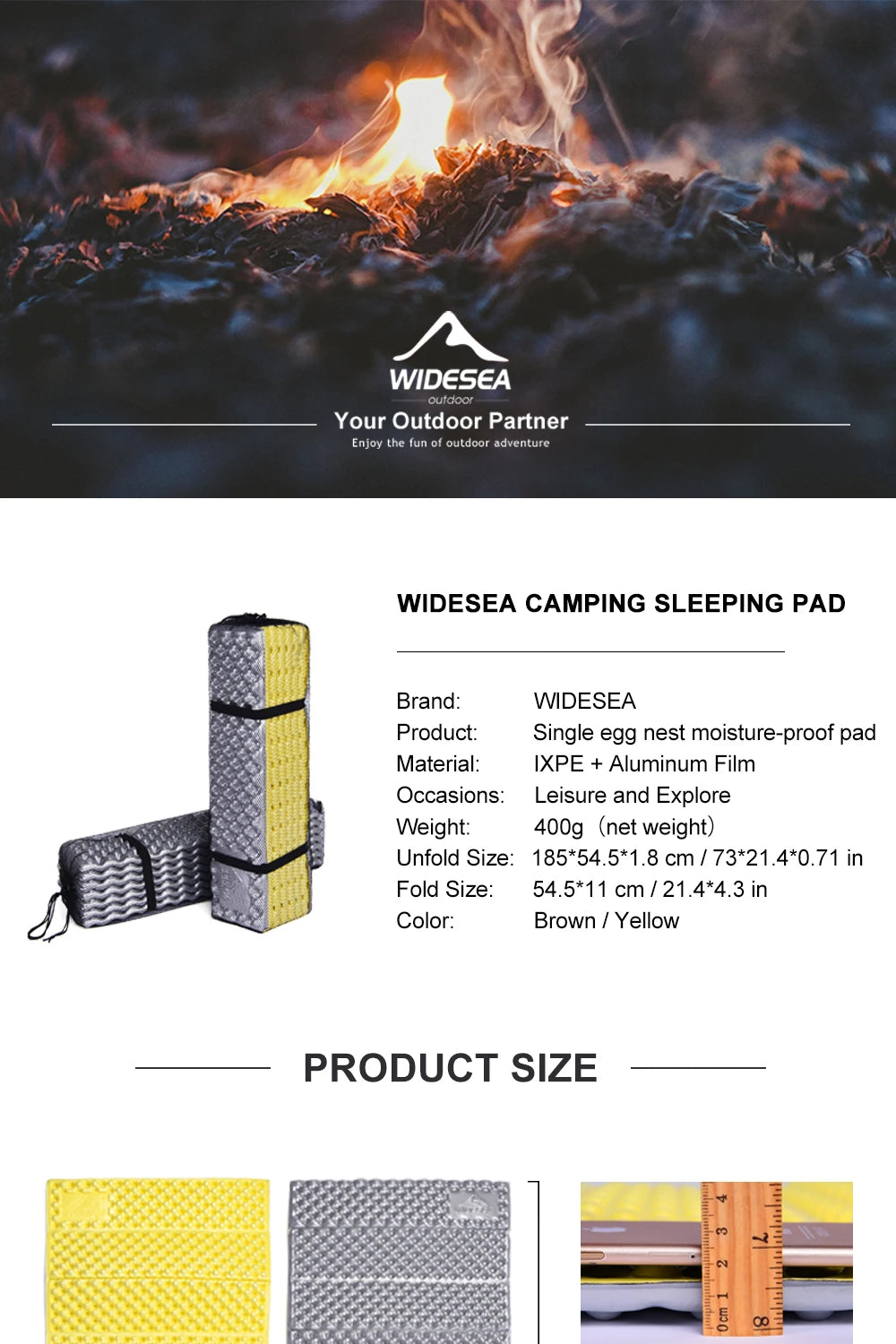 Waterproof Camping Sleeping Pad - Portable Foam Mattress for Travel, Trekking & Picnic - Moistureproof Outdoor Blanket