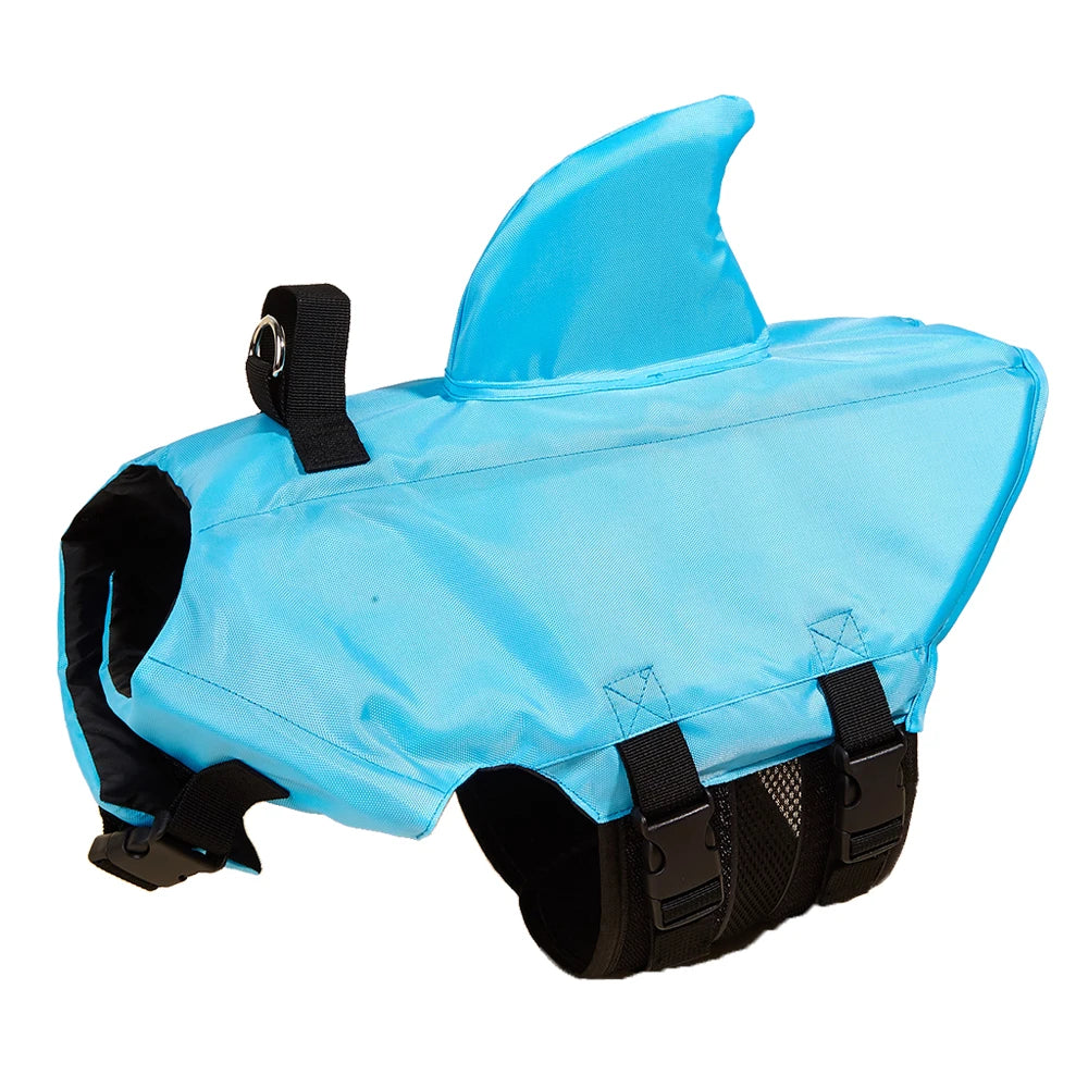 Enhanced Buoyancy Dog Life Jacket - Safety Swimming Vest with Handle for Small Medium Large Dogs - Shark Design Surfing Gear