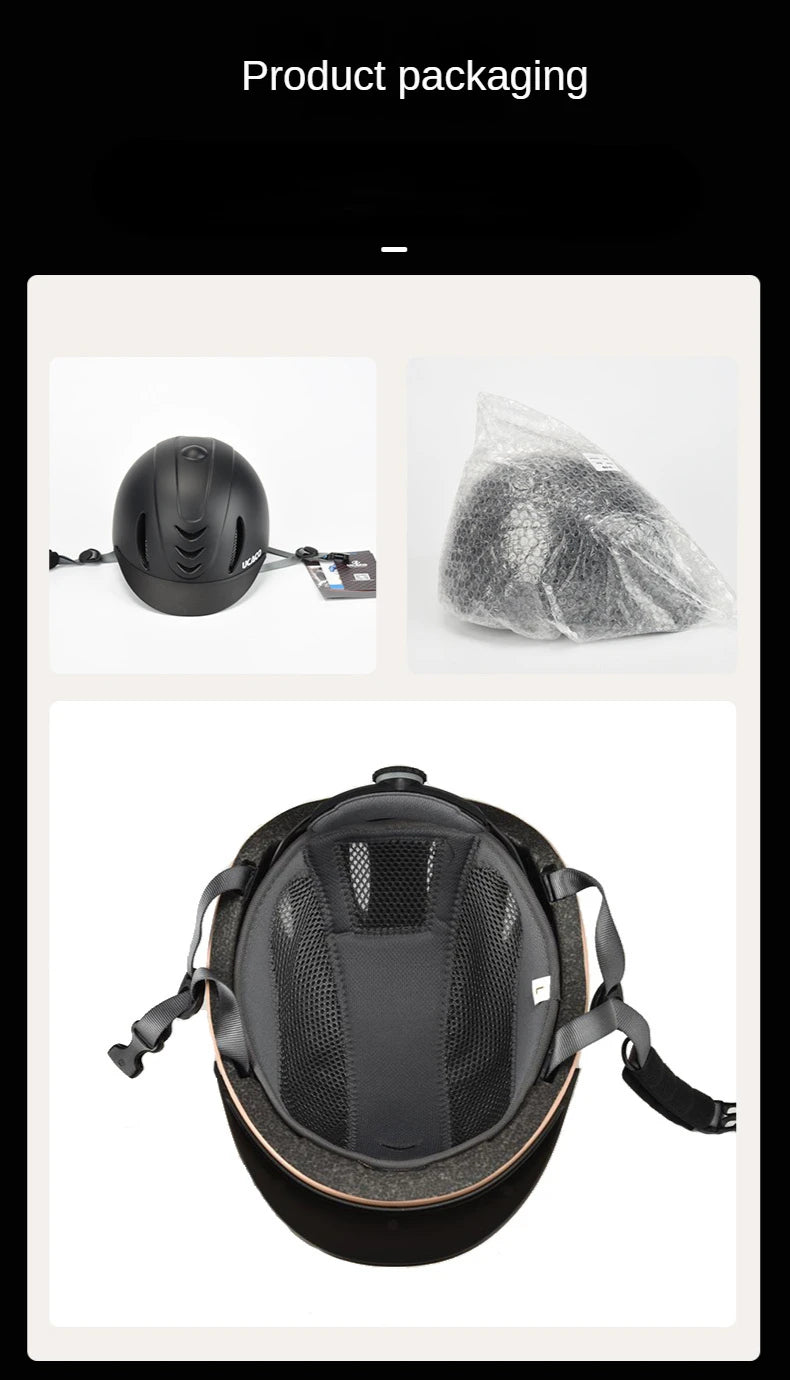 Adjustable Equestrian Riding Helmet - UltraLight Safety Hat with Removable Brim for Adults & Children (50-61cm)