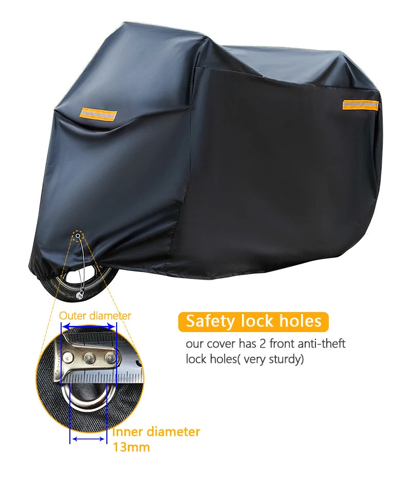 Universal Motorcycle Cover - Waterproof Oxford Fabric with UV Protection, Dustproof & Sunshade for Outdoor Motorbike Storage