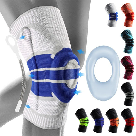 High Elastic Knee Support Brace Kneepads Adjustable Patella Basketball Volleyball Safety Guard Strap Protector Knee Pads